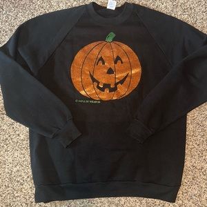 Vintage Halloween Sparkly Pumpkin Sweater